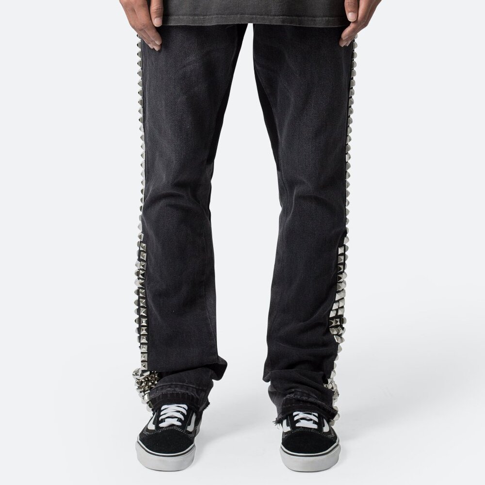 mnml B572 Studded Flare Denim - Black Size 36Black / 36